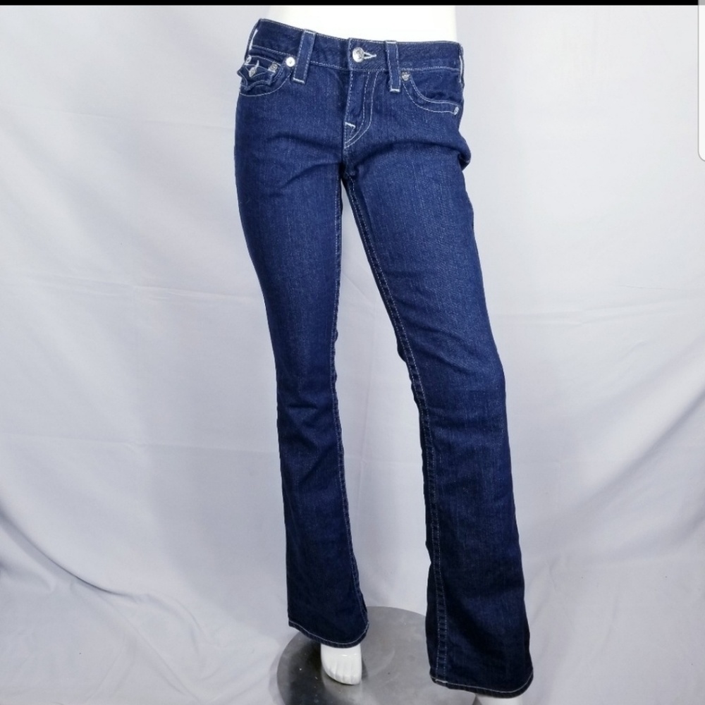 True Religion Becky Jeans Bootcut Rhinestone Sz 28